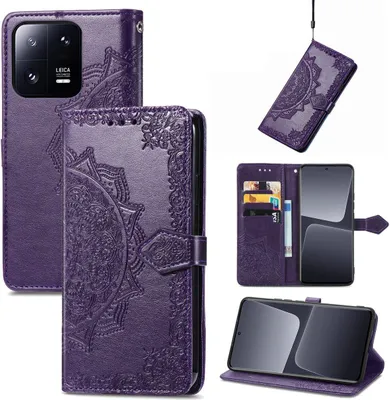 Produktbild von König Design Hülle kompatibel mit Xiaomi 13 Kunstleder Handyhülle - Handy Case Violett