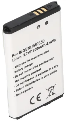 Productafbeelding van Accu geschikt voor Ingenico, IMP350, lithium-ion, 3,7V, 1200mAh, 4,4Wh