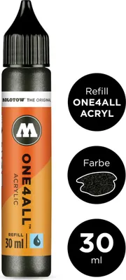 Produktbild von Molotow Nachfüllflasche ONE4ALL ACRYLIC 30 ml, Nr. 223 metallic schwarz