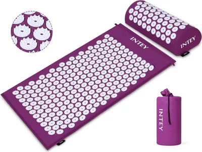 Immagine prodotto di Set per digitopressione INTEY NY-CT34-Whipur, tappetino e cuscino per digitopressione per il relax, bianco/viola