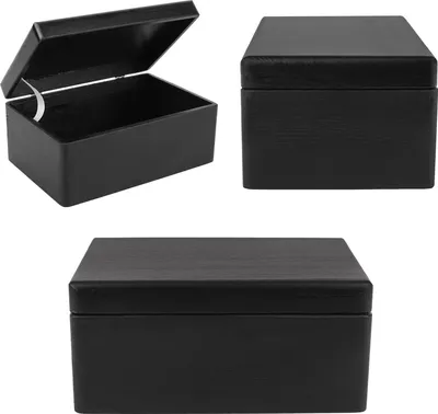 Immagine prodotto di Creative Deco Grande Nera Scatola in Legno Porta Oggetti | 30x20x14cm con Coperchio | Contenitore Cassetta per Decorare Cassetta Attrezzi Portagiochi