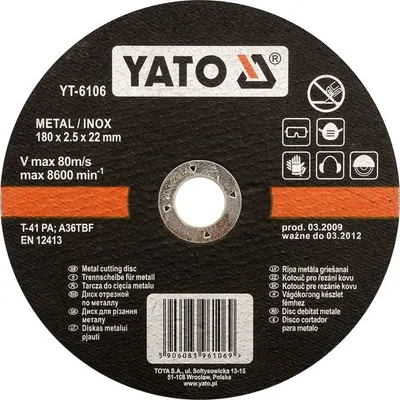 Produktbild von Yato YT-6104, Schneidedisk, Flache Mitte, Edelstahl, Yato, 2,2 cm, 12,5 cm