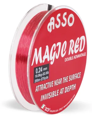 Produktbild von ASSO Magic Red Mono 1000m 0,18mm 3,00kg Red Monofile Angelschnur