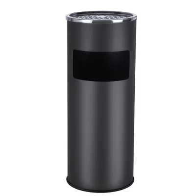 Image de Cendrier sur pied 30 L avec cendrier Noir 60,5 x 24,5 cm pour l'extérieur Poubelle avec seau intérieur SONGMICS LTB17C