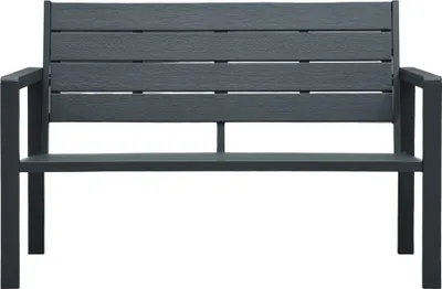 Produktbild von vidaXL Gartenbank 120 cm HDPE Grau Holz-Optik