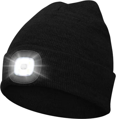 Imagen del producto de Gorro con luz LED integrada, recargable por USB, uni, ideal para correr y actividades al aire libre