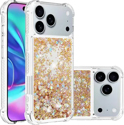 Produktbild von iPhone 17 Pro Max Hülle - Coverup Liquid Glitzer Back Cover - Gold