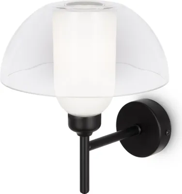 Productafbeelding van Maytoni wandlamp, 1x E14 fitting, 40W, glas, metaal, zwart, IP20, met dimmogelijkheden