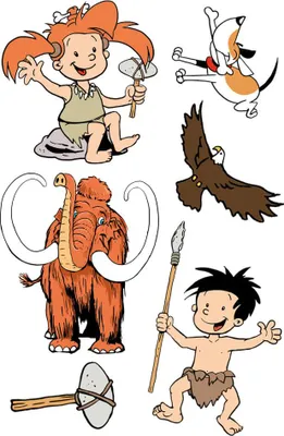 Produktbild von Temporäre Steinzeit Tattoos, bunt, 10,5 x 5,6 cm, 1 Bogen, für Kinder ab 3 Jahren