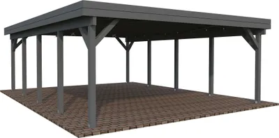 Produktbild von Doppelcarport Palmako Karl 40,6 m² 555 x 732 cm dunkelgrau