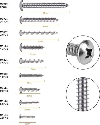 Productafbeelding van Famanu Schroeven, zelfborende schroeven set, 30 stuks