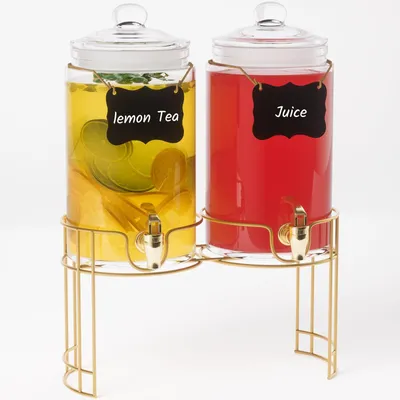 Productafbeelding van Elzusha - Set van 2 Glazen Drankdispensers met Deksels