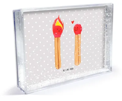 Produktbild von Mr. & Mrs. Panda Deko-Bilderrahmen Streichhölzer - Grau Pastell - Geschenk, Liebesbeweis, dekoartikel, 3D-Bilderrahmen, Fotorahmen, Plexiglasrahmen, Fotoaufsteller