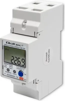Zdjęcie produktu dla Qoltec Single phase meter for DIN rail 230V LCD WiFi