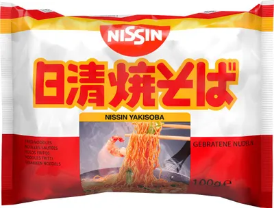 Zdjęcie produktu dla Nissin DEMAE RAMEN Yakisoba, Błyskawiczny makaron ramen, 100 g, Pikantny sos, 3 min, 195 kcal, 817 kJ