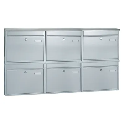 Obrázok produktu pre Rottner BKS 6 stojanové poštové schránky nerez | 	Cylindrický zámok  | 116 x 63.5 x 12.5 cm