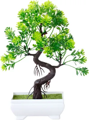 Produktbild von Faux Bonsai Realistische auffällige, hellfarbene schöne Topfkünstlinge künstliche Blumenhaushaltsvorräte-Grün