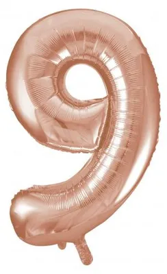 Zdjęcie produktu dla Balon foliowy XL numer 9 różowe złoto