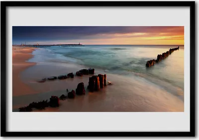 Produktbild von Bild 100x70 MDF-Rahmen Wandkunst Ocean Beach Landschaft