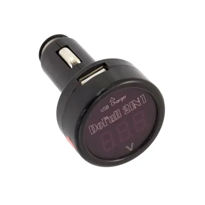 Obrázok produktu pre Voltmeter do auta 12V/24V +USB 12V/5V 1A SA019