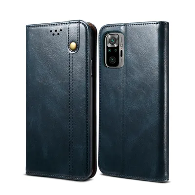 Immagine prodotto di Custodia per Xiaomi Redmi Note 10 4G/Note 10S, portafoglio in pelle flip case con funzione stand blu