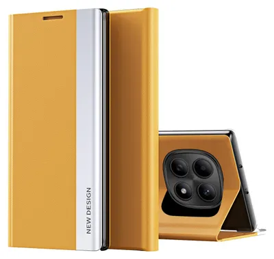 Produktbild von Hülle für Xiaomi Redmi Note 15 5G/4G, Kunstleder Magnetisch Klapp Stand Schutzhülle Gelb