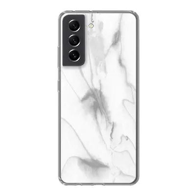 Produktbild von MuchoWow® Handyhülle Schutzhülle Hülle für Samsung Galaxy S21 FE Marmor - Grau - Weiß - Abstrakt - Marmoroptik Silikon Softcase Handy Hülle - Mobiltelefonhülle