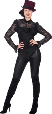 Produktbild von Bluse Victoria Gothic Spitze schwarz, Groesse:44