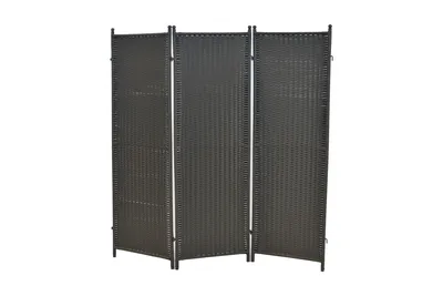 Produktbild von Merxx Paravent grau 183 x 183 cm - Stahl/Kunststoffgeflecht