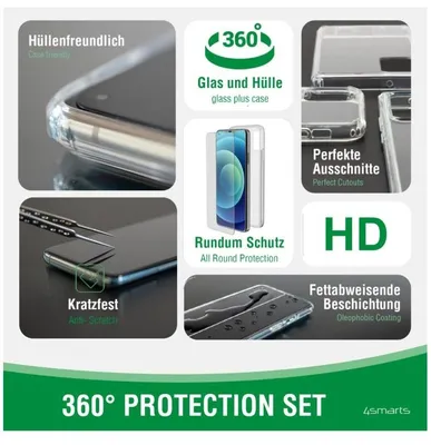 Produktbild von 4smarts 360 Protection Set X-Pro Clear fr iPhone 14