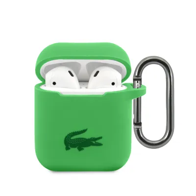 Image de Lacoste Liquid Silicone Glossy Printing Logo Case pour AirPods 1/2 vert