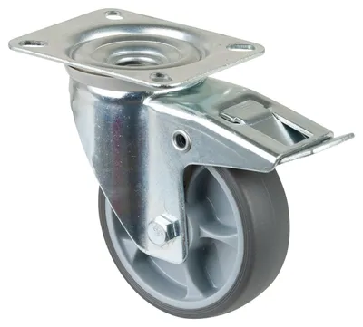 Immagine prodotto di BS ROLLEN ruota girevole 100 mm, con ruota fissa in TPE, portata 110 kg