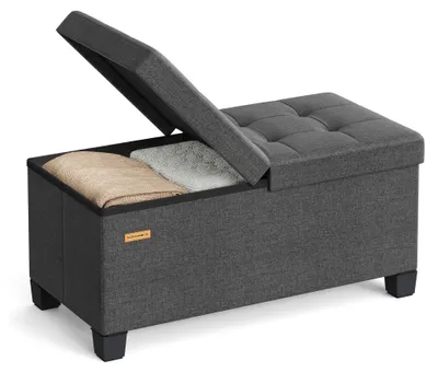 Zdjęcie produktu dla SONGMICS Ławka z miejscem do przechowywania, składana, z klapą, 76 cm
