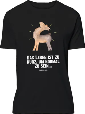 Produktbild von Mr. & Mrs. Panda T-Shirt Lama Stolz - Schwarz - Geschenk, Lustiges, Tshirt, Shirt, Freundin, Freundinnen, Familie, Family, Oversize, Anders, mit Spruch