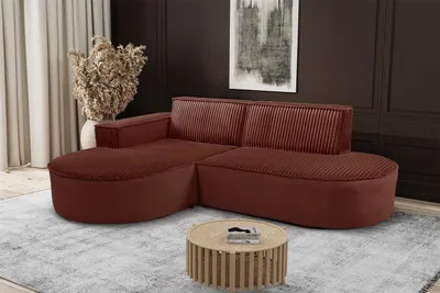Produktbild von Kaiser Möbel Modernes L-förmiges Designer-Ecksofa Modena Soft Kupfer Links