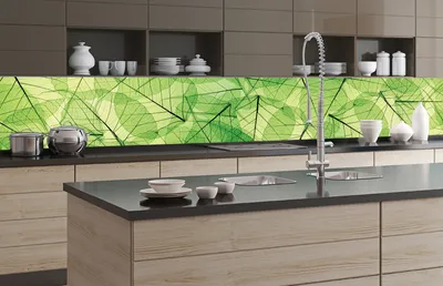 Produktbild von Küchenrückwand Folie selbstklebend BLATTADERN 350 x 60 cm - Klebefolie - Dekofolie - Spritzschutz für Küche -