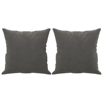 Image de The Living Store Coussin décoratif 2 pcs. Gris foncé 40x40 cm velours