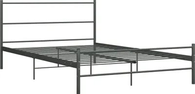 Image de vidaXL Cadre de lit Gris Métal 160×200 cm