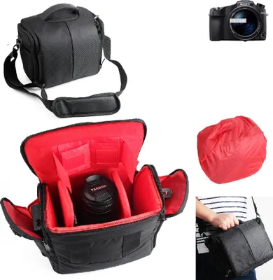 Produktbild von K-S-Trade Kompatibel mit Sony Cyber-shot DSC-RX10 IV Kameratasche Fototasche Schultertasche Zubehör Tasche einteilbare Trennwänden für