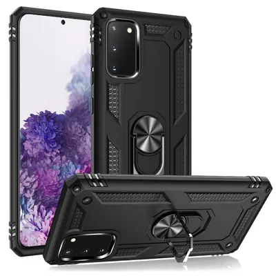 Produktbild von NALIA Ring Hülle für Samsung Galaxy S20, Handy Schutz Tasche Cover Case Bumper Schwarz