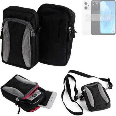 Produktbild von K-S-Trade Holster Schutz Hülle kompatibel mit Oppo Reno9 A Handy Hülle Gürteltasche Umhängetasche mit Zusatzfach schwarz