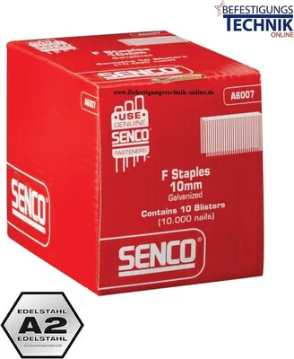 Produktbild von Senco F10A2 Klammern 10mm F06BGAP rostfrei für SFT10XP-F Bostitch Klammerzange P51-5B-E KL-32 12M