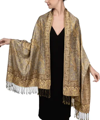 Zdjęcie produktu dla Szal Pashmina z wzorem paisley, miękka, o wymiarach 28 x 76 cali, idealna do noszenia