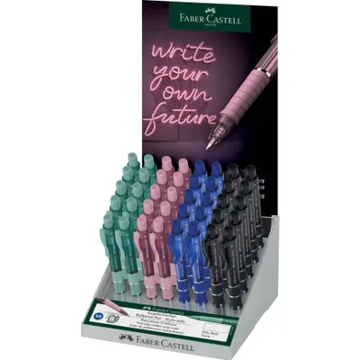 Image de Faber-Castell 145753 - Stylo à bille Poly Ball View, mine XB, rose shadow, 1 pièce
