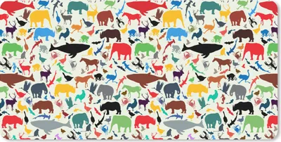 Produktbild von MuchoWow® Mauspad Mousepad Regenbogen - Tiere - Muster - Kinder 60x30 cm - Mousepads - Maus Mat - Pad - Mausunterlage - Nachhaltig