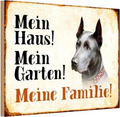 Produktbild von vianmo Holzschild 20x30 cm Hund Dobermann mein Haus Garten Familie Tier Haustier