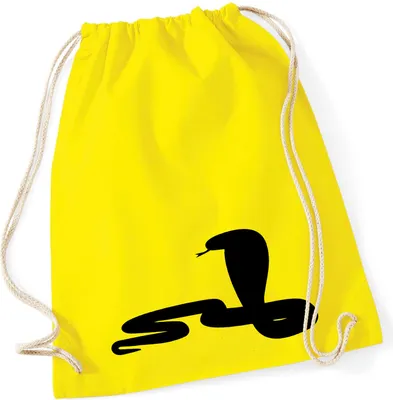 Produktbild von Huuraa Turnbeutel Schlange Kobra Silhouette 12 Liter Yellow Baumwolle Rucksack Geschenkidee
