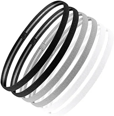 Produktbild von 6 Stück Haarband Herren, Elastische Haarband Jungs Haarband Sport Haarband Jungen rutschfeste Haarband Männer Damen Dünn für Yoga Fußball Joggen