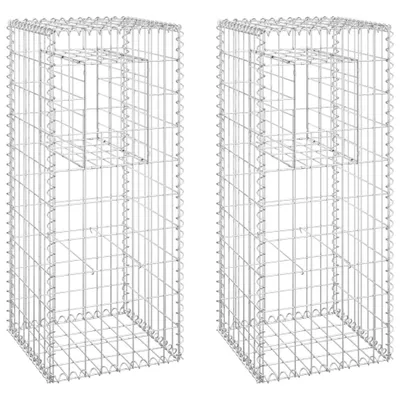 Produktbild von vidaXL Gabionensäulen 2 Stk. 40x40x100 cm Eisen