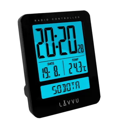 Productafbeelding van Digitale wekker met radiosignaal, LAVVU LAR0021 Duo, zwart